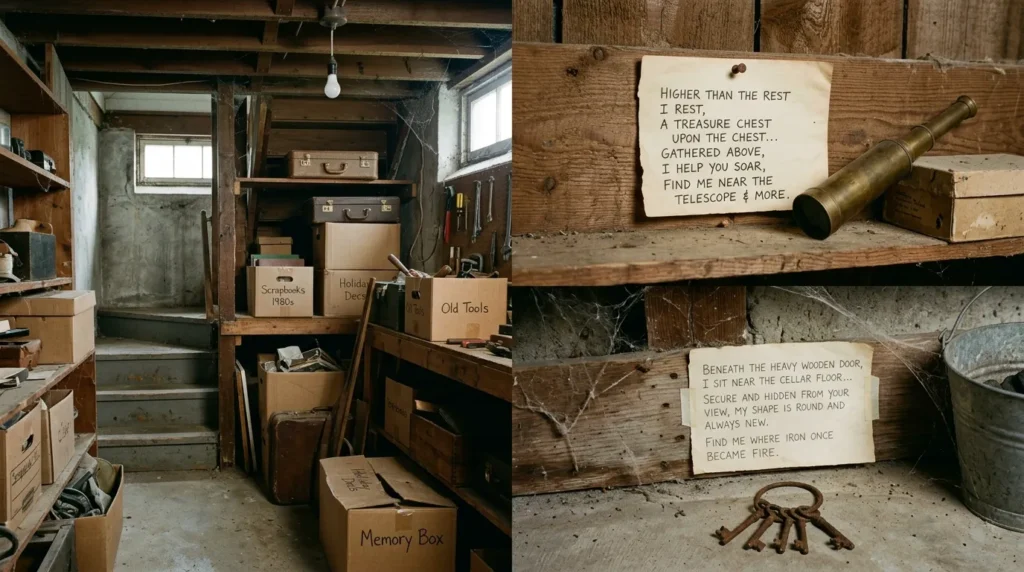Attic and Basement Riddles for Hidden Items