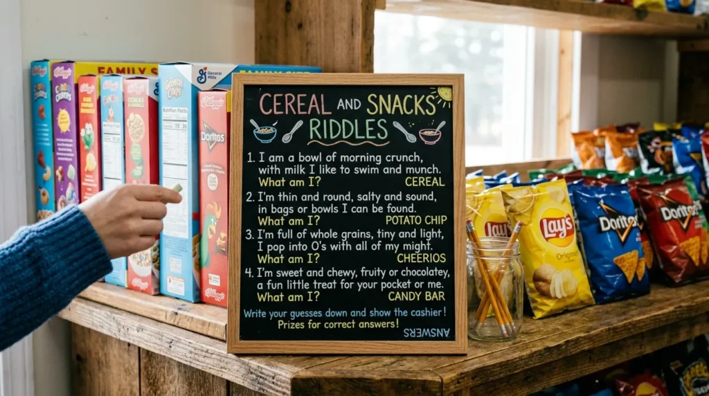 Cereal and Snacks Riddles