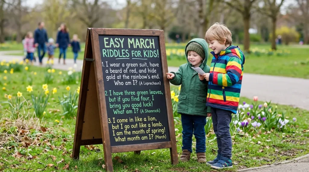 Easy March Riddles for Kids