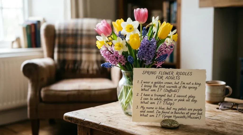 Spring Flower Riddles for Adults
